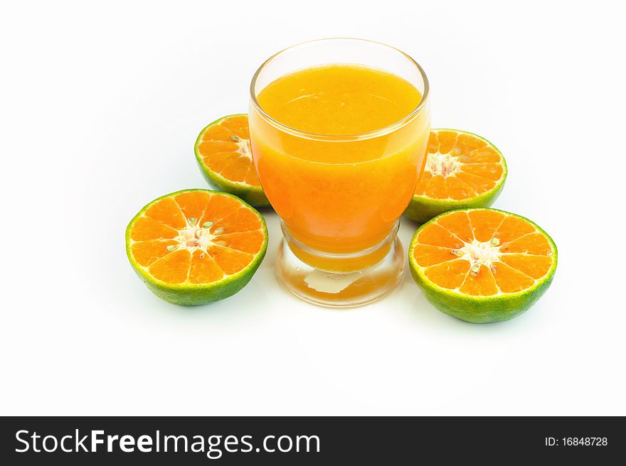 Orange juice Isolated on white.