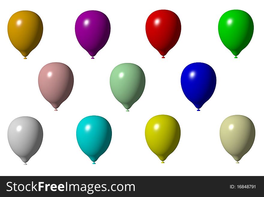 Coloured 3D Baloons