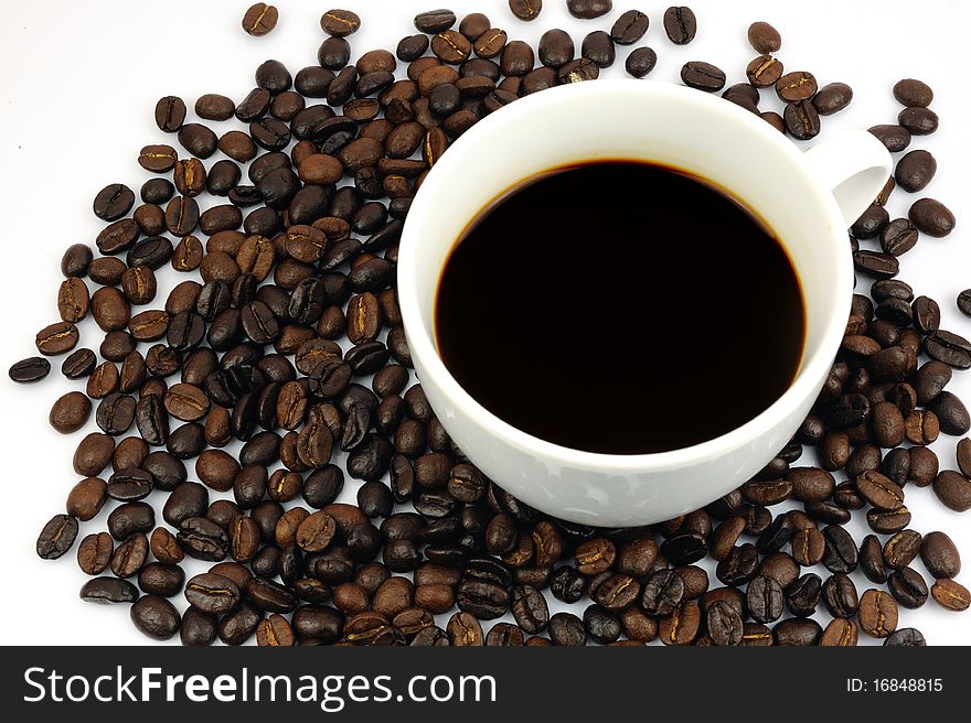 Close-up of Coffee beans background.