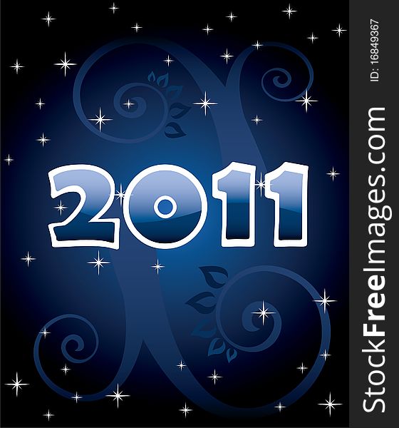 vector abstract holiday background with numbers 2011