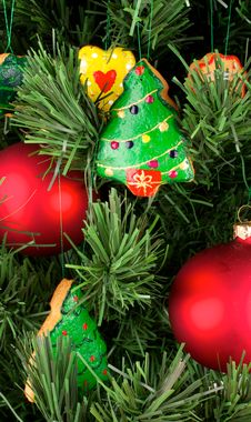 Christmas Cookies On The Tree Stock Photos