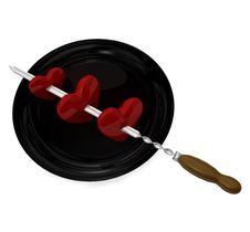 Skewer And Hearts Stock Photos Skewer And Hearts Stock Photos