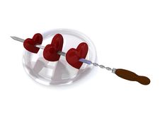 Hearts And Skewer Royalty Free Stock Images