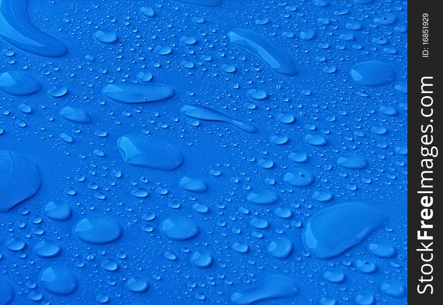 Abstract blue water drops background