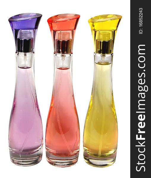 Three Glass Bottles Of Perfume