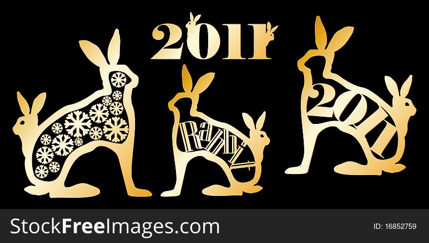 Abstract background with scene simvol 2011 year of the rabbit