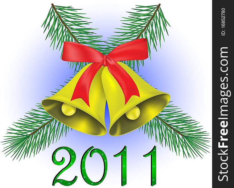 Two christmas bell. Vector illustration