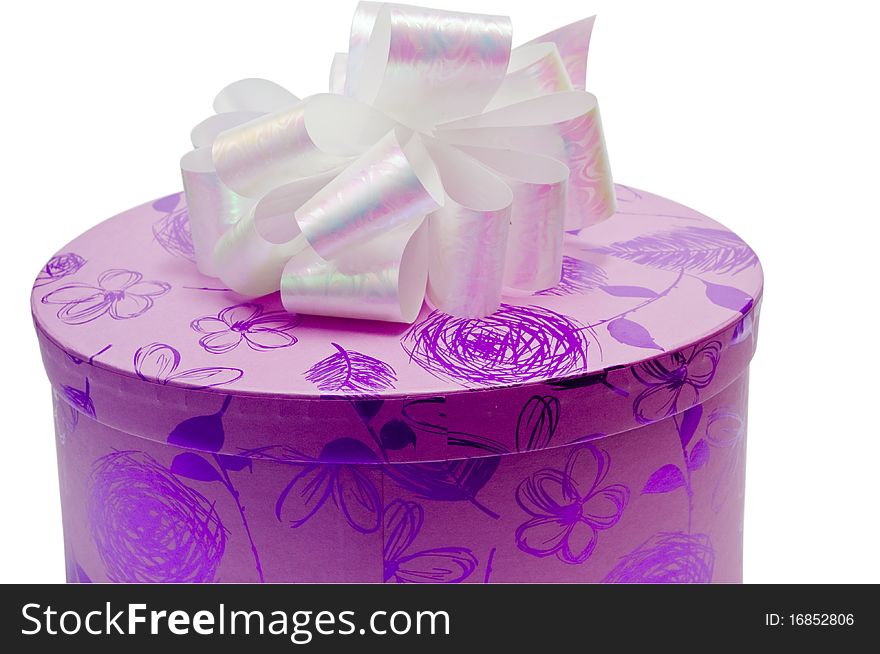 Festive box with a ribbon for gifts. Festive box with a ribbon for gifts