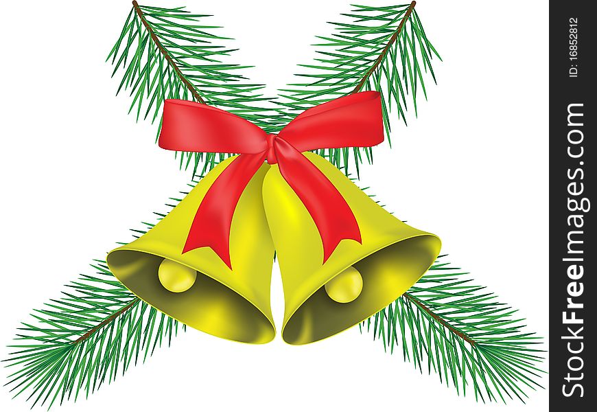 Two christmas bell. Vector illustration