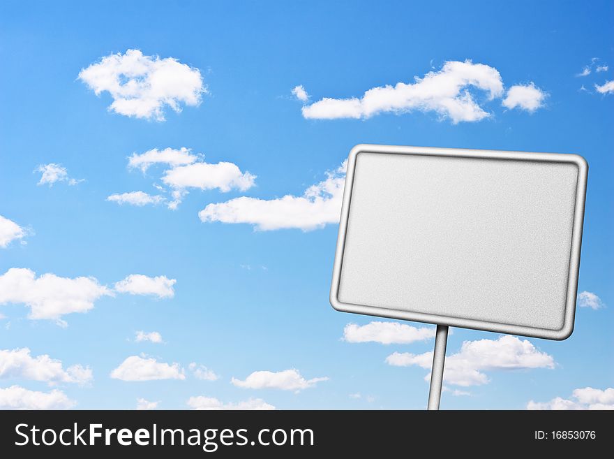 Blank billboard on a blue sky background