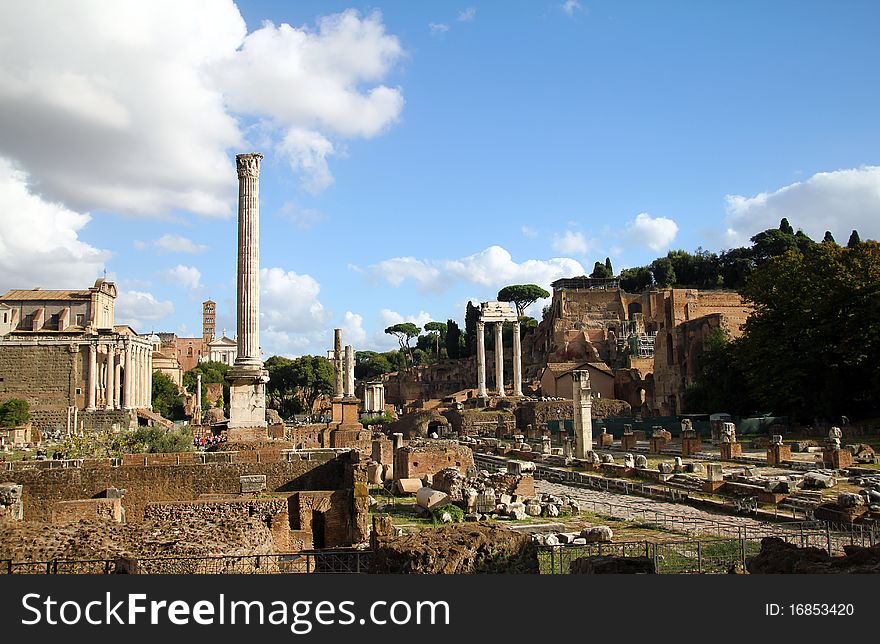 This is the Forum Romanum in Rome / Italy. This is the Forum Romanum in Rome / Italy