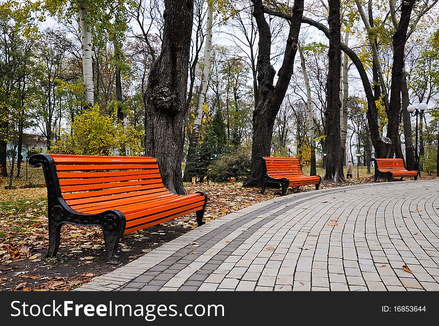 Autumn Park in downtown Kiev