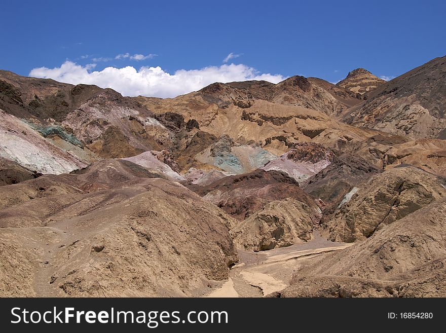 The amazing colours of the mineral mountains along Artists Drive, Death Valley National Park. The amazing colours of the mineral mountains along Artists Drive, Death Valley National Park