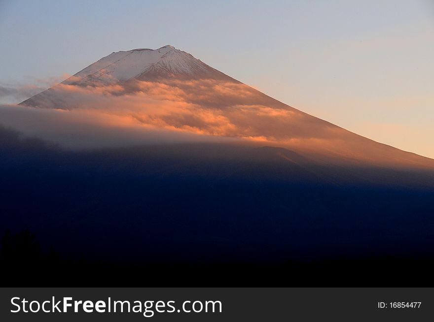 Mt. Fuji from Fujiyoshida city in autumn