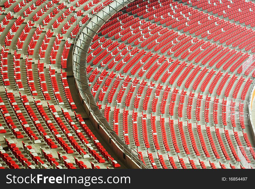 Auditorium seats are neatly arranged. Auditorium seats are neatly arranged