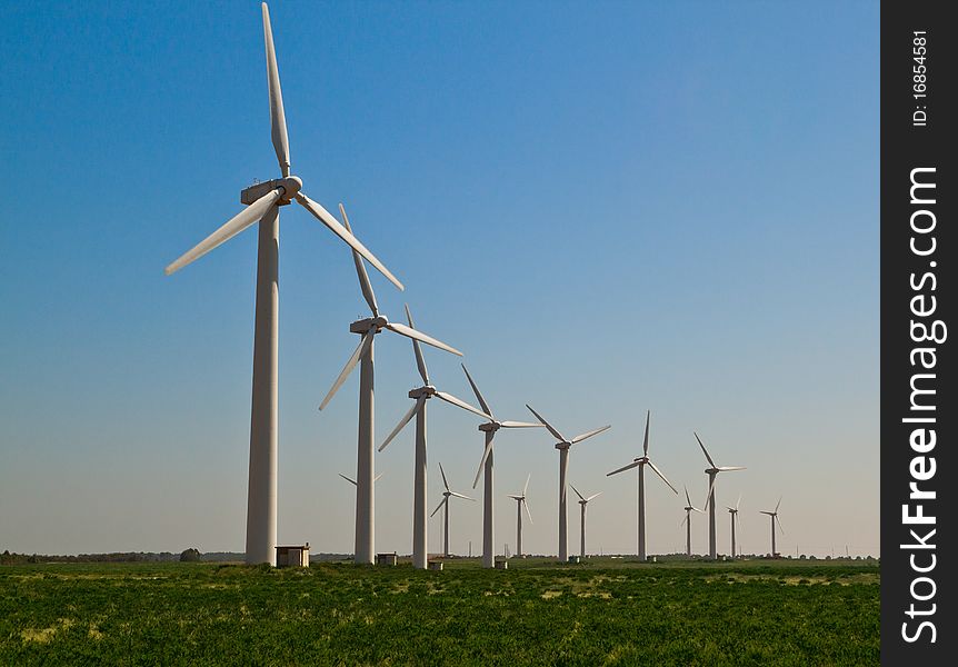 Wind Turbines Generating Electricity.