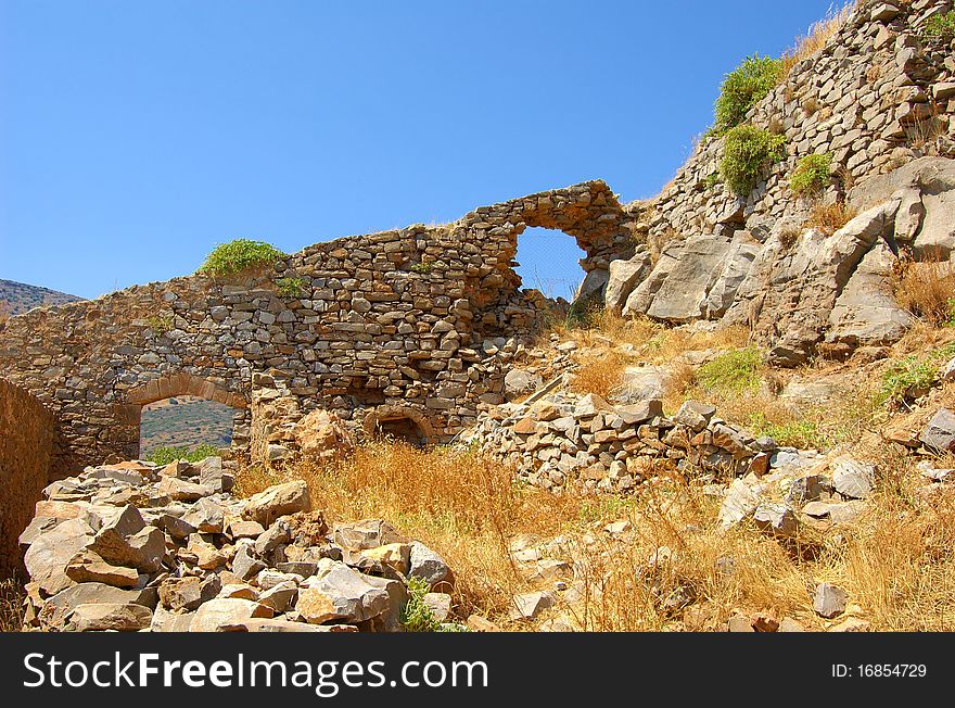 Spinalonga on the island of Crete, Greece. Spinalonga on the island of Crete, Greece