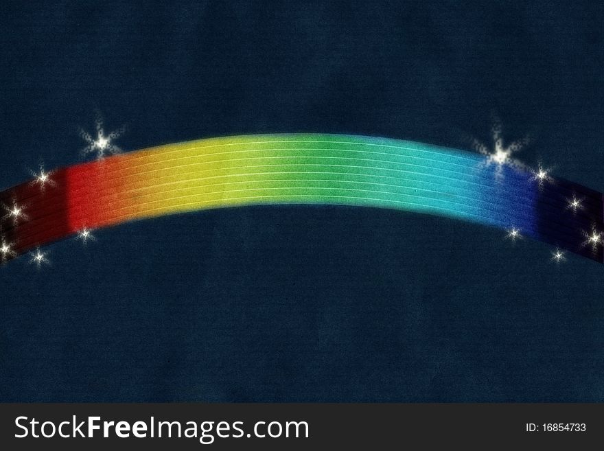 Design of a rainbow against a dark background. Design of a rainbow against a dark background