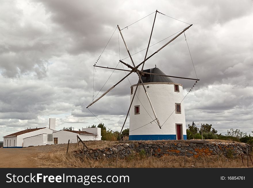 Photo Of Beautiful Wind Mill In Portugal.