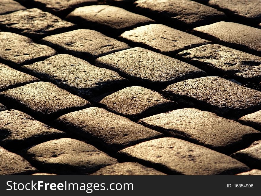 Cobblestone pavement texture