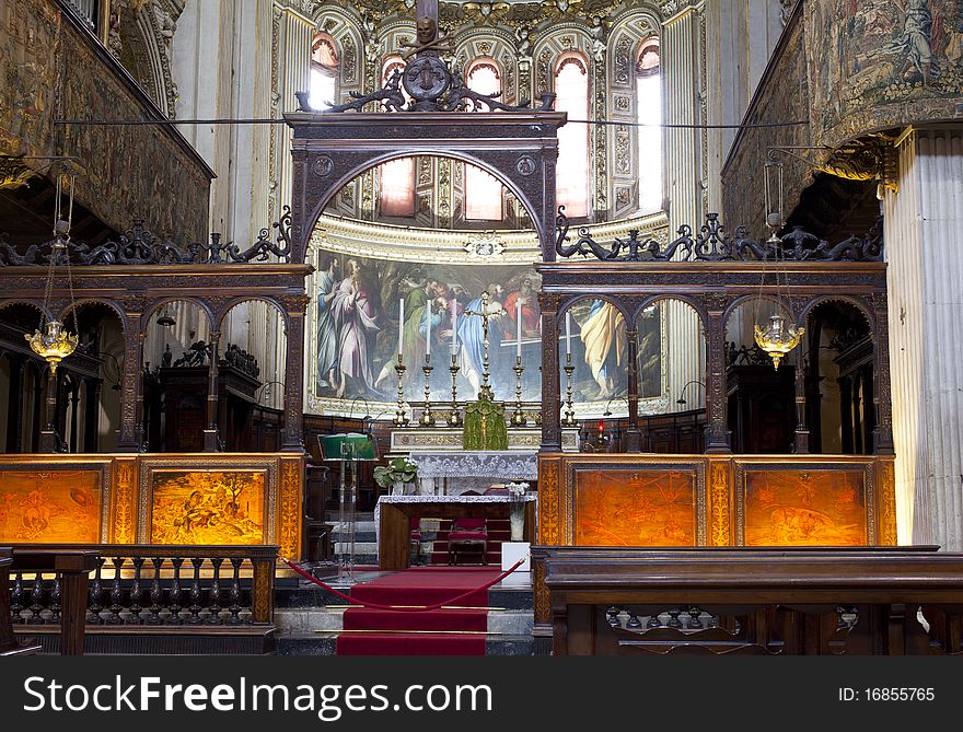 Interior of the Basilica of Santa Maria Maggiore, Bergamo Alta