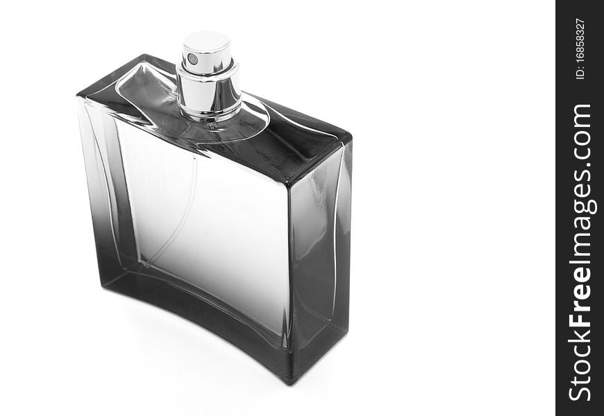Bottle of perfume, isolated on white background