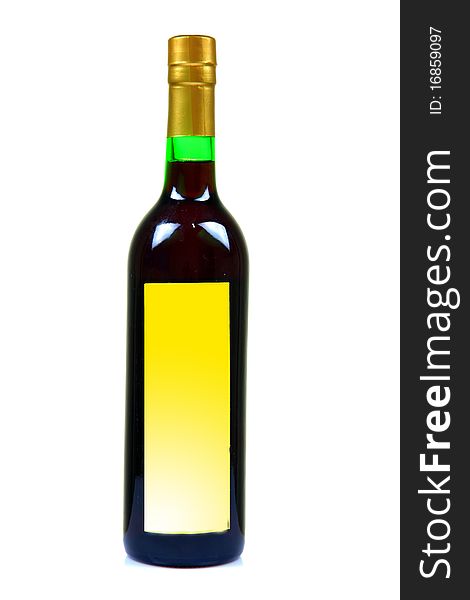 Wine bottle isolated on white background.