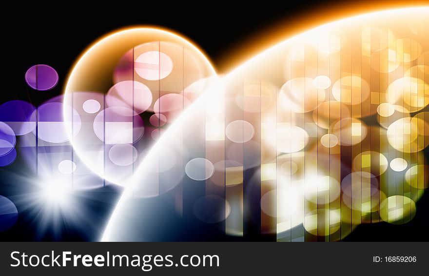 Abstract background - bright spheres with lights inside. Abstract background - bright spheres with lights inside