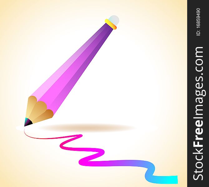 Vector Pencil drawing colorful line