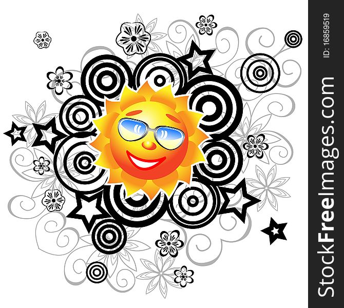 background with colorful sun illustration. background with colorful sun illustration