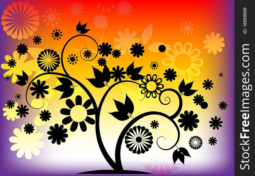 Abstract colorful background wiht tree. Abstract colorful background wiht tree.