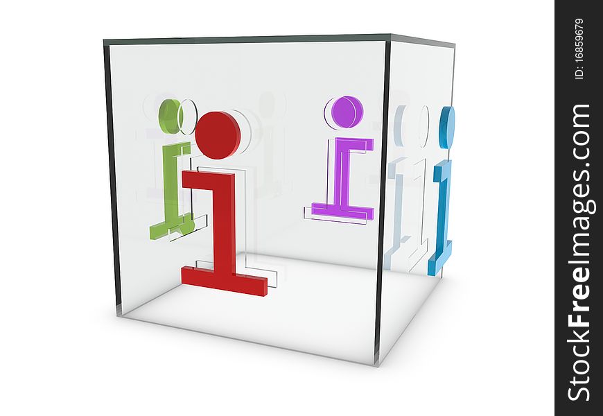 Info glass cube icon