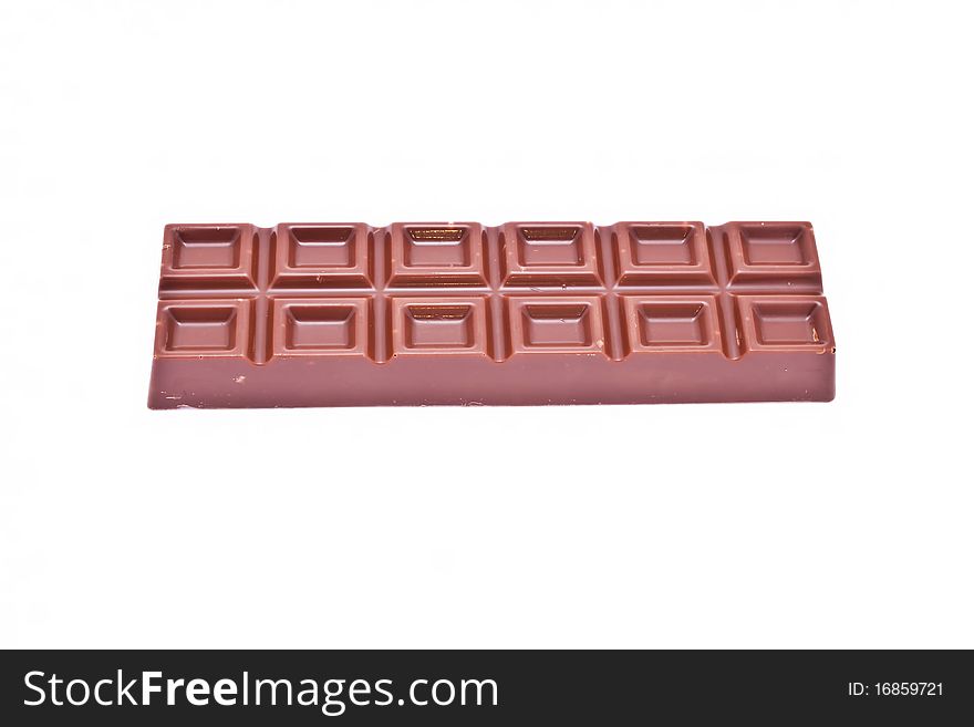 Chocolate bar isolated on a white