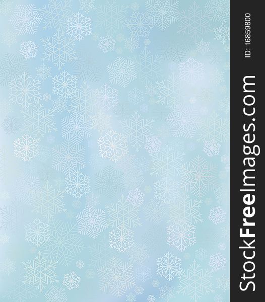 Blue winter Background with snowflakes
