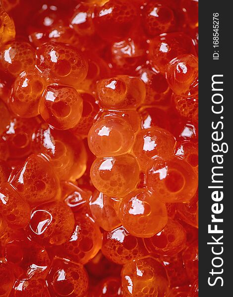 Close up macro of red salmon caviar. Sea food background. Close up macro of red salmon caviar. Sea food background