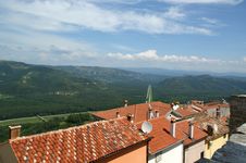 View Of The House With Red Roofs And The Valley Stock Image View Of The House With Red Roofs And The Valley Stock Image