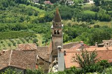 View Of The House With Red Roofs And The Valley Royalty Free Stock Image View Of The House With Red Roofs And The Valley Royalty Free Stock Image