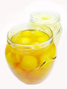 Jar Of Papaya In Syrup Royalty Free Stock Images