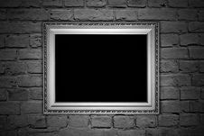 Brick Wall With A Frame Royalty Free Stock Image