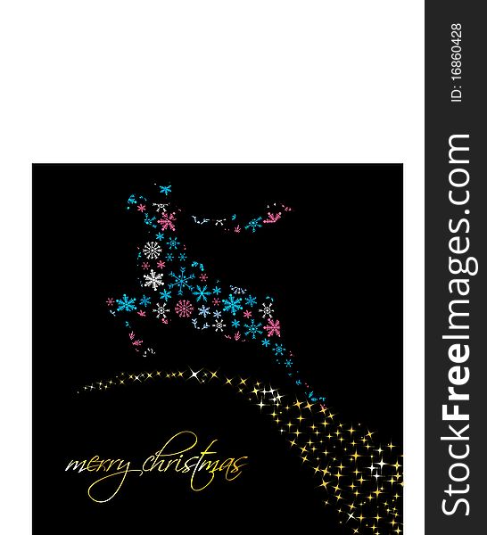 Greeting card with christmas reindeer