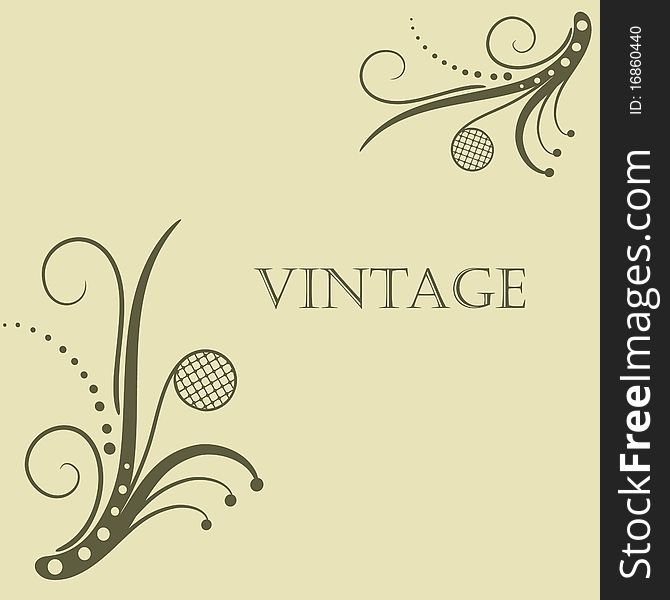 Vintage Background With Abstract  Flower