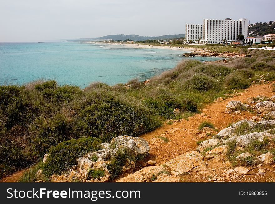 Rocky coastline on the Balearic island of Menorca. Rocky coastline on the Balearic island of Menorca.