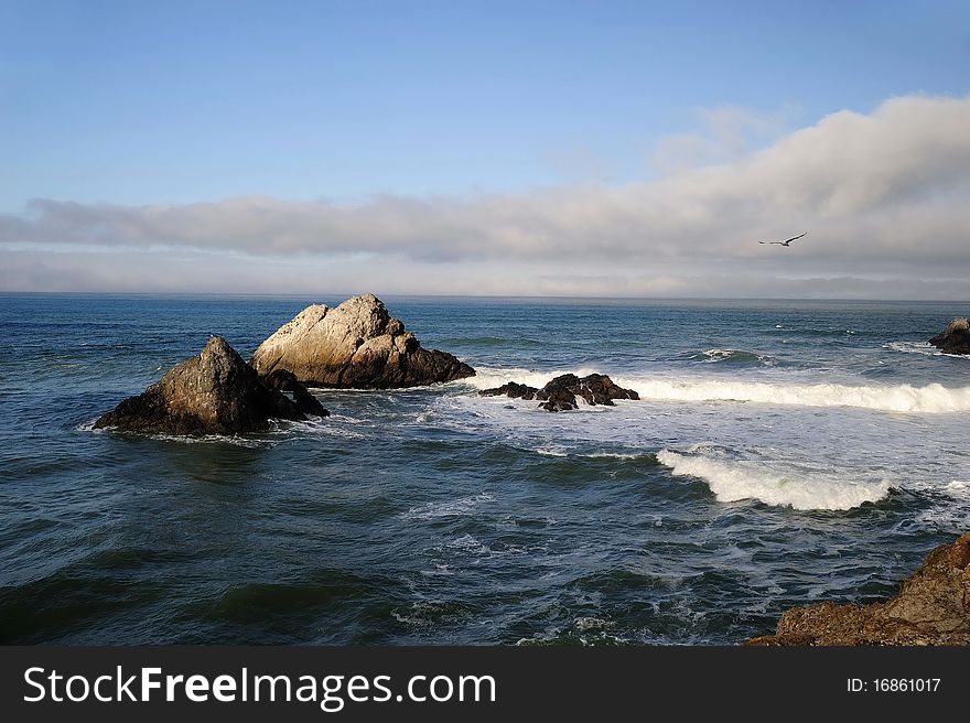 A rocky ocean beach at San Francisco. A rocky ocean beach at San Francisco.