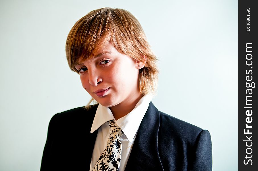 Portrait of a boy wearing jacket and bow tie. Portrait of a boy wearing jacket and bow tie.