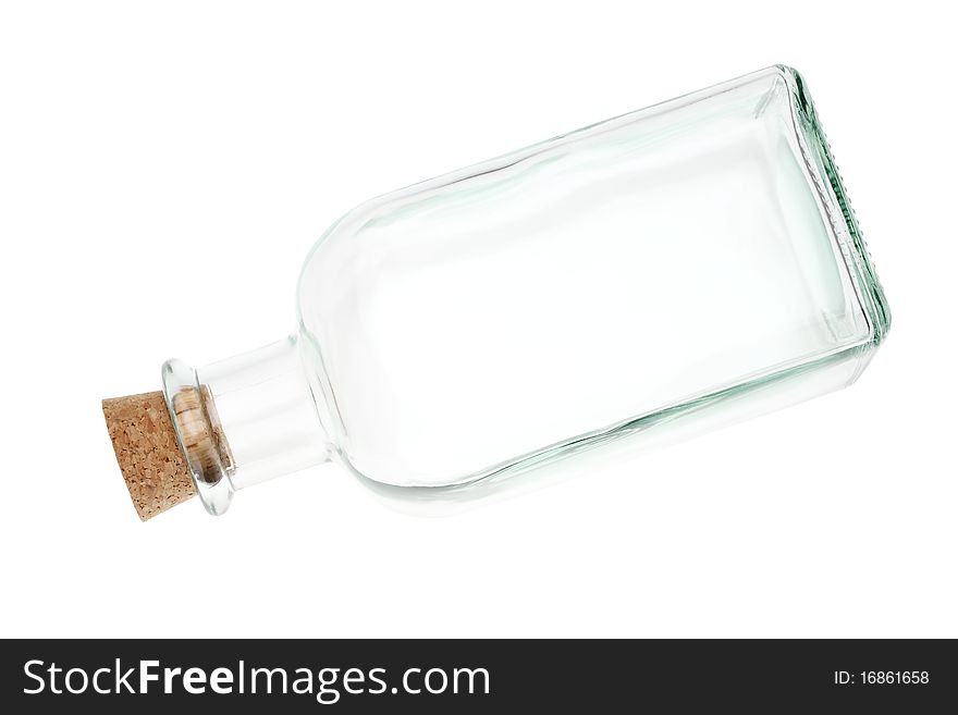 Glass bottle isolated on white background