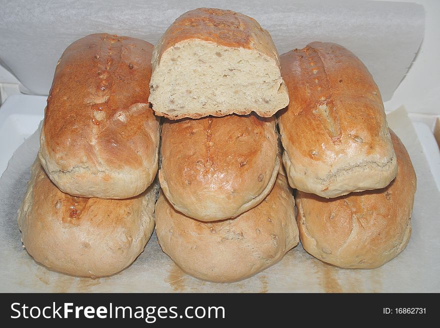 Many freshly home baked breads