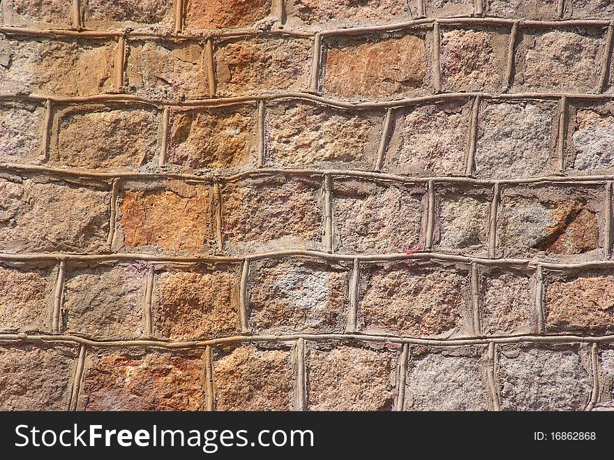 Stone wall texture。Rough surface。