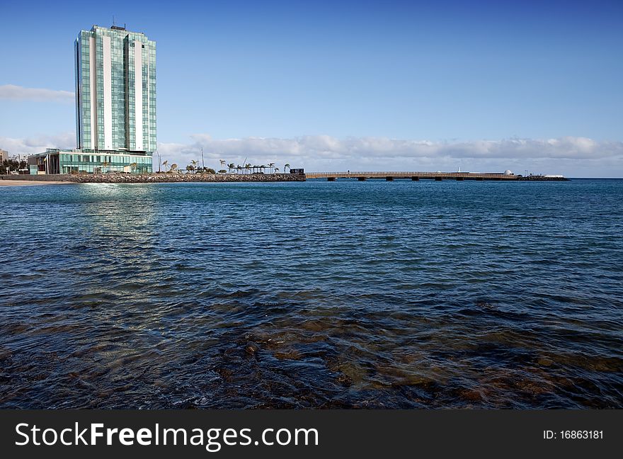 View on bay in capital of Lanzarote, Arrecife. View on bay in capital of Lanzarote, Arrecife