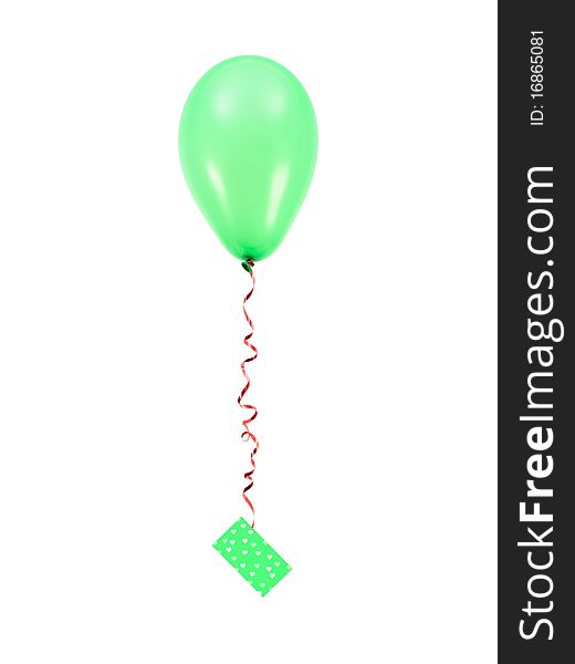 Green balloons isolated against a white background