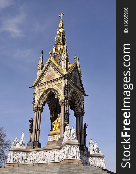 Gilt carvings and ornametal canopy, Albert Memorial, London